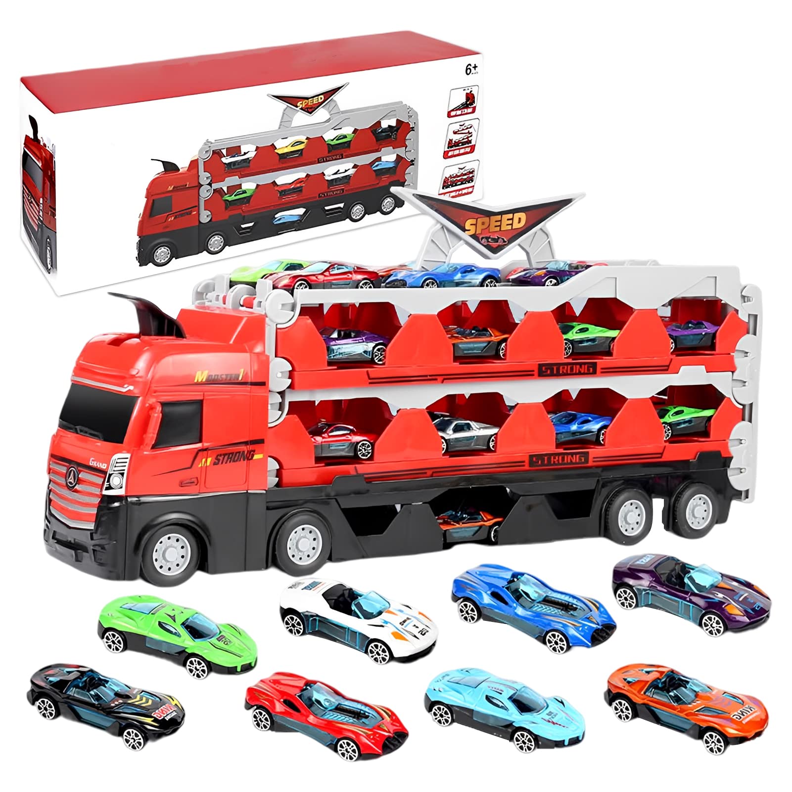 Amazon.co.jp: 車おもちゃ トラックセット トレーラー 合金製 ミニカー