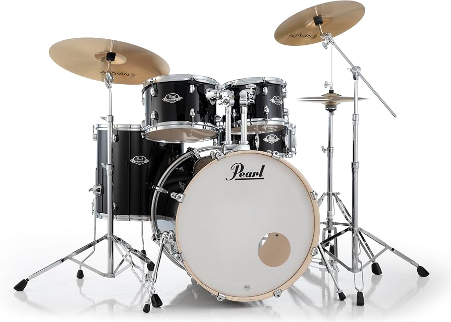 Amazon.com: Pearl Export 5 Piece Drum Set Jet Black - Hardware And