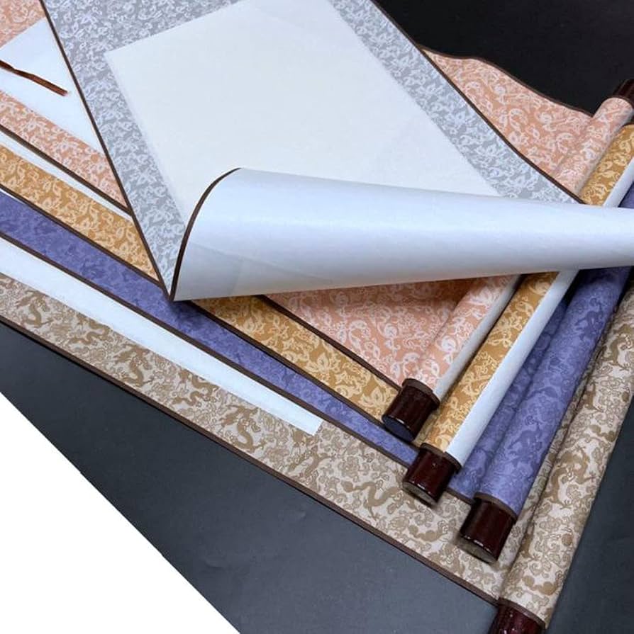 Amazon.co.jp: [bellarino] 掛け軸 無地 書道 巻物 掛軸 書道紙 白抜き