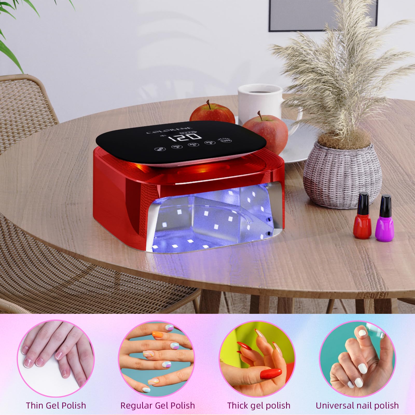 Amazon | コードレス UV LED ネイルランプ、60W 充電式ネイル