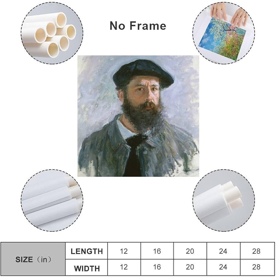 Amazon.co.jp: クロード・モネ作「ベレー帽をかぶった自画像、1886年