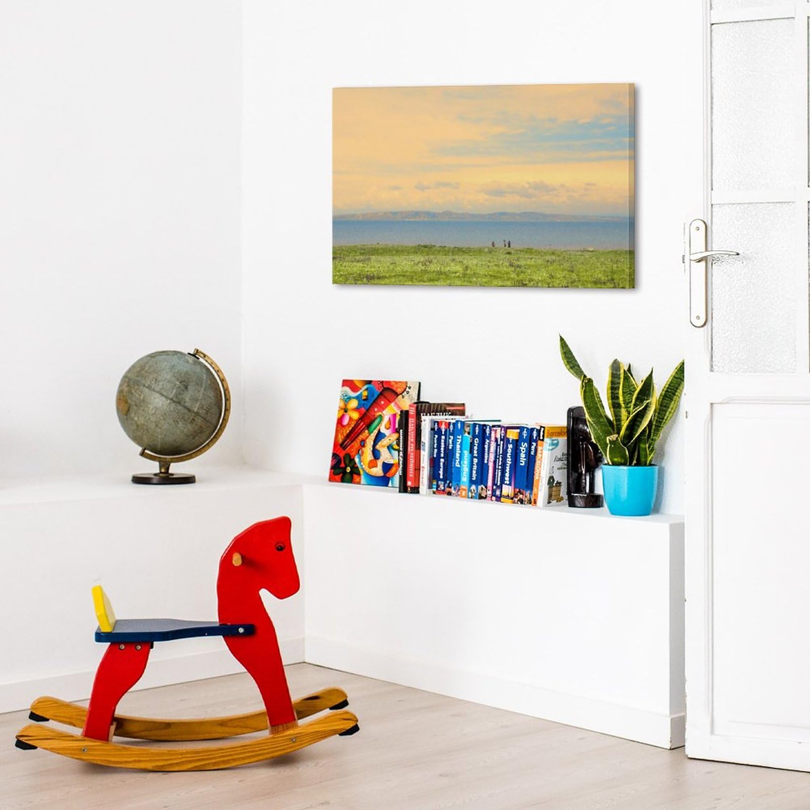 油絵 菅家令子 絵 絵画 インテリアuF6-070919 夕陽(朝陽)と猫の親子