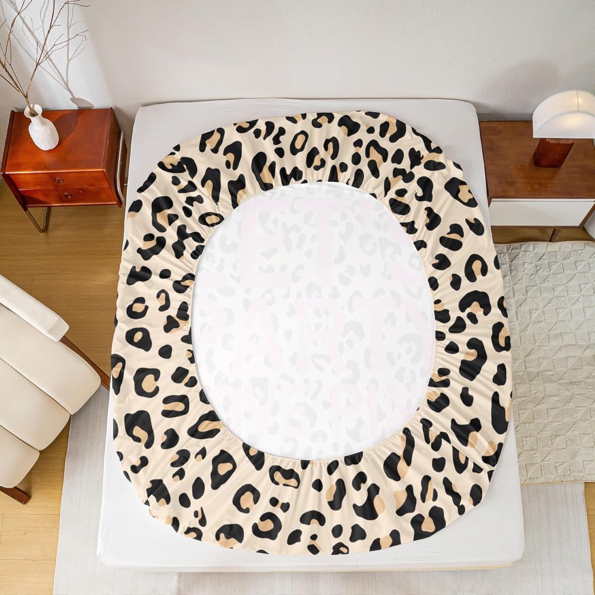 Amazon.co.jp: Homewish ヒョウ柄ボックスシーツ クイーンサイズ ラブ