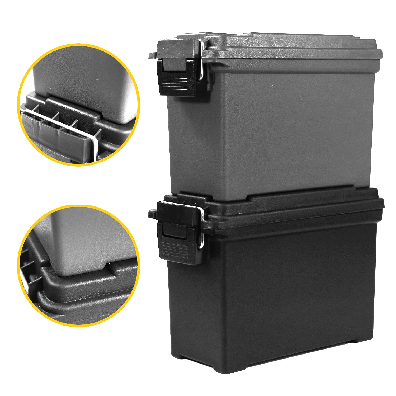 Amazon.co.jp: アモカン 弾薬箱 弾薬ケース 2個セット アンモボックス