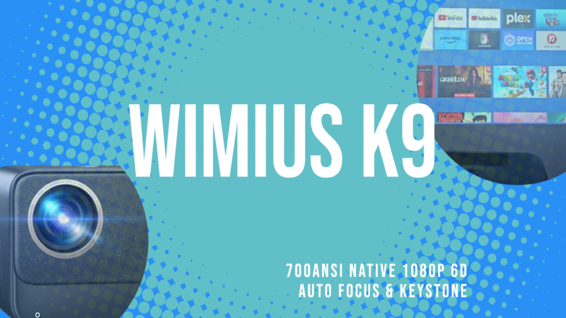Watch WiMiUS K9 Smart Projector Auto Focus & Keystone, Full Review