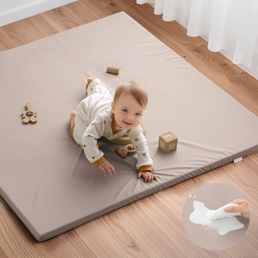 Amazon.com : Blissful Diary Vegan Leather Baby Play Mat, 50x50