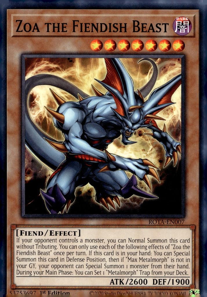 Amazon.com: Zoa The Fiendish Beast - ROTA-EN007 - Common - 1st