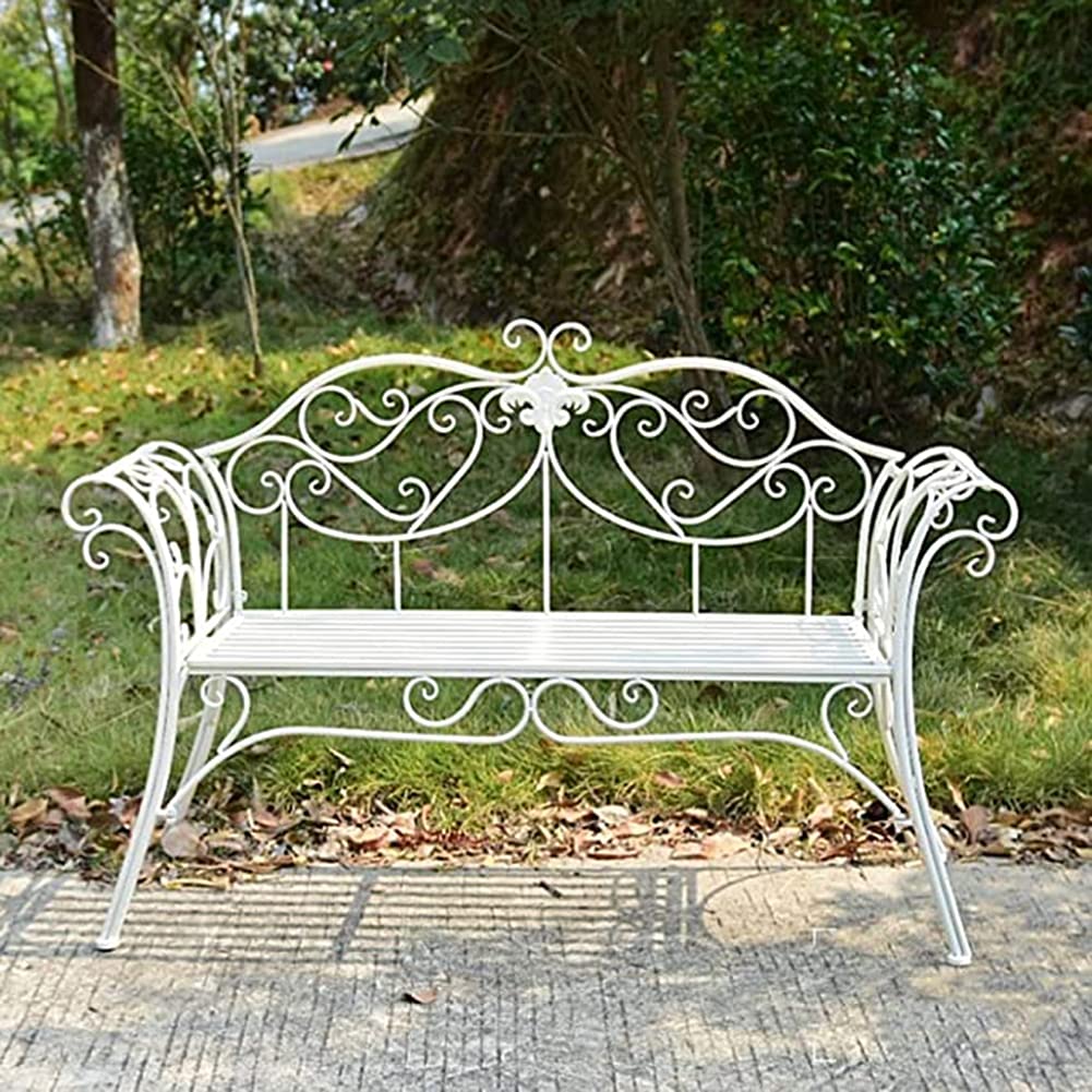 Amazon.co.jp: テラス ガーデン ベンチ 屋外用メタル ベンチ、背もたれ