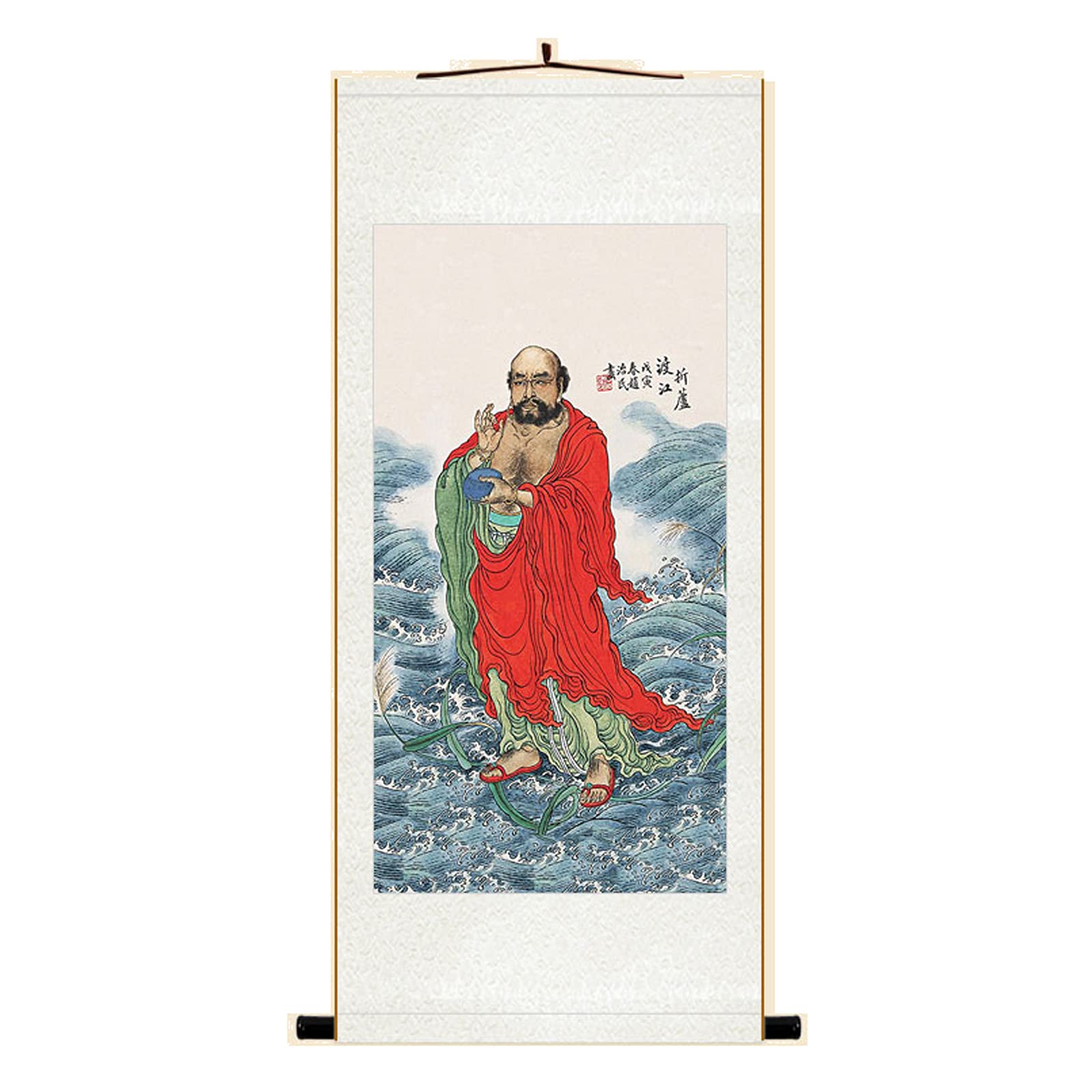 Amazon｜掛け軸 開運画掛軸 達磨大師 禅宗 【掛軸 複製】仏壇 仏具