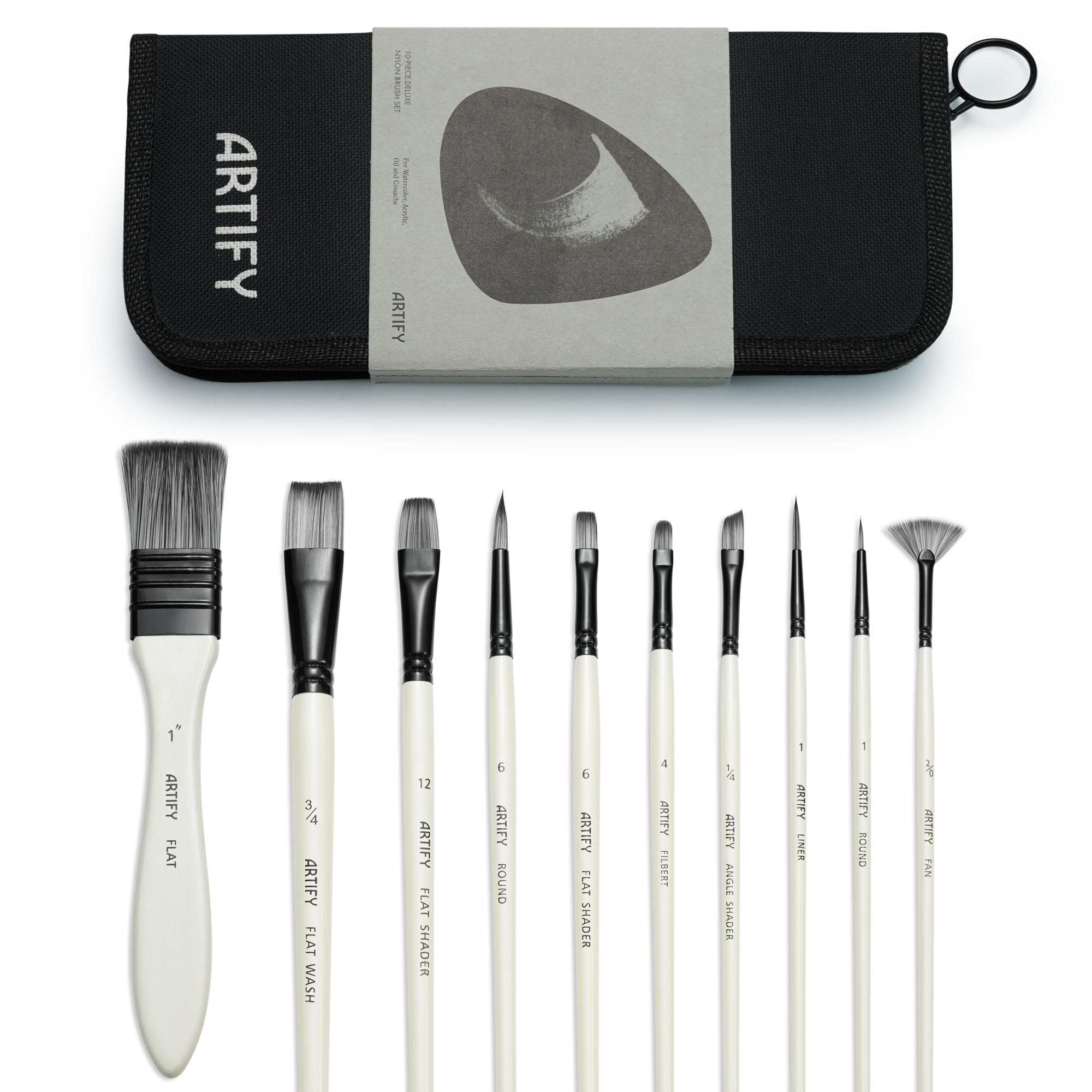 Amazon | Artify 絵筆セット 10本入り 筆セット 水彩 油彩 油絵