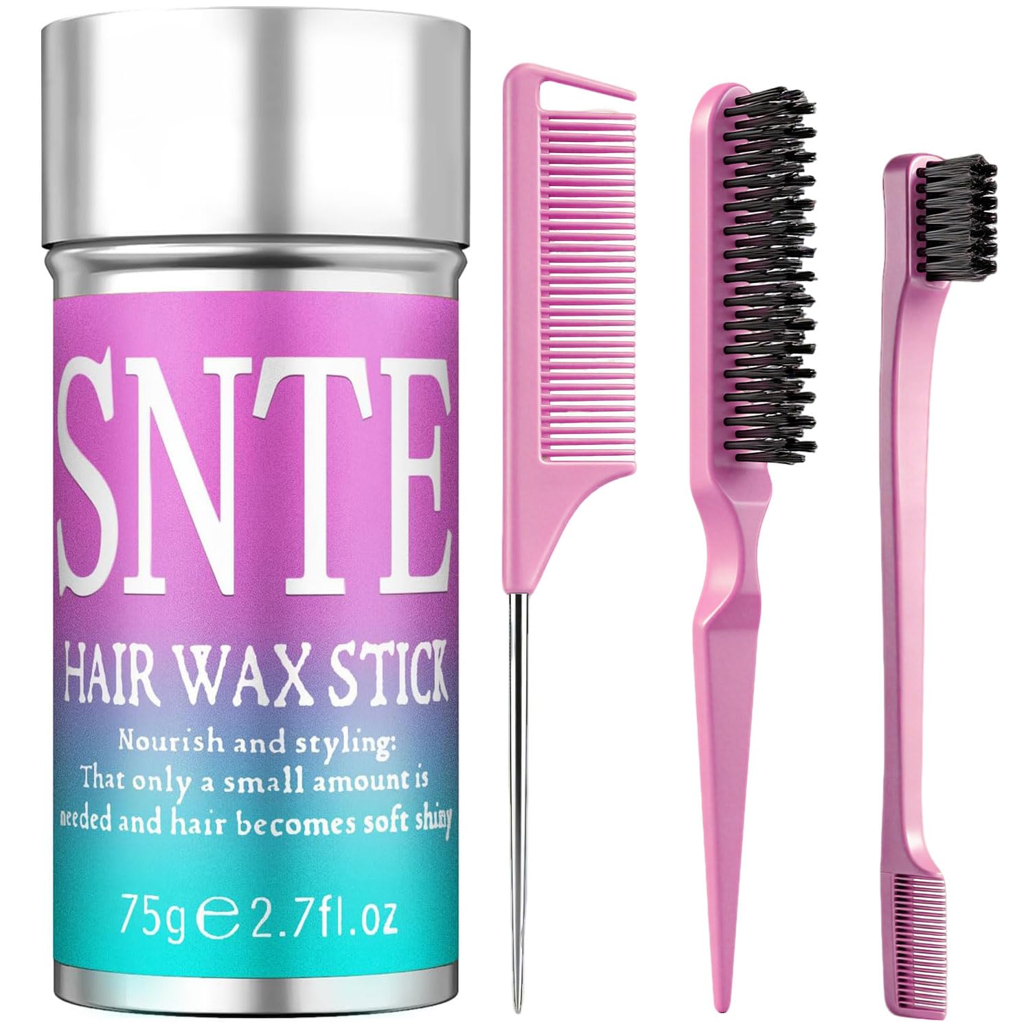 Amazon.com: Hair Wax Stick & Slick Back Hair Brush Set - Taming