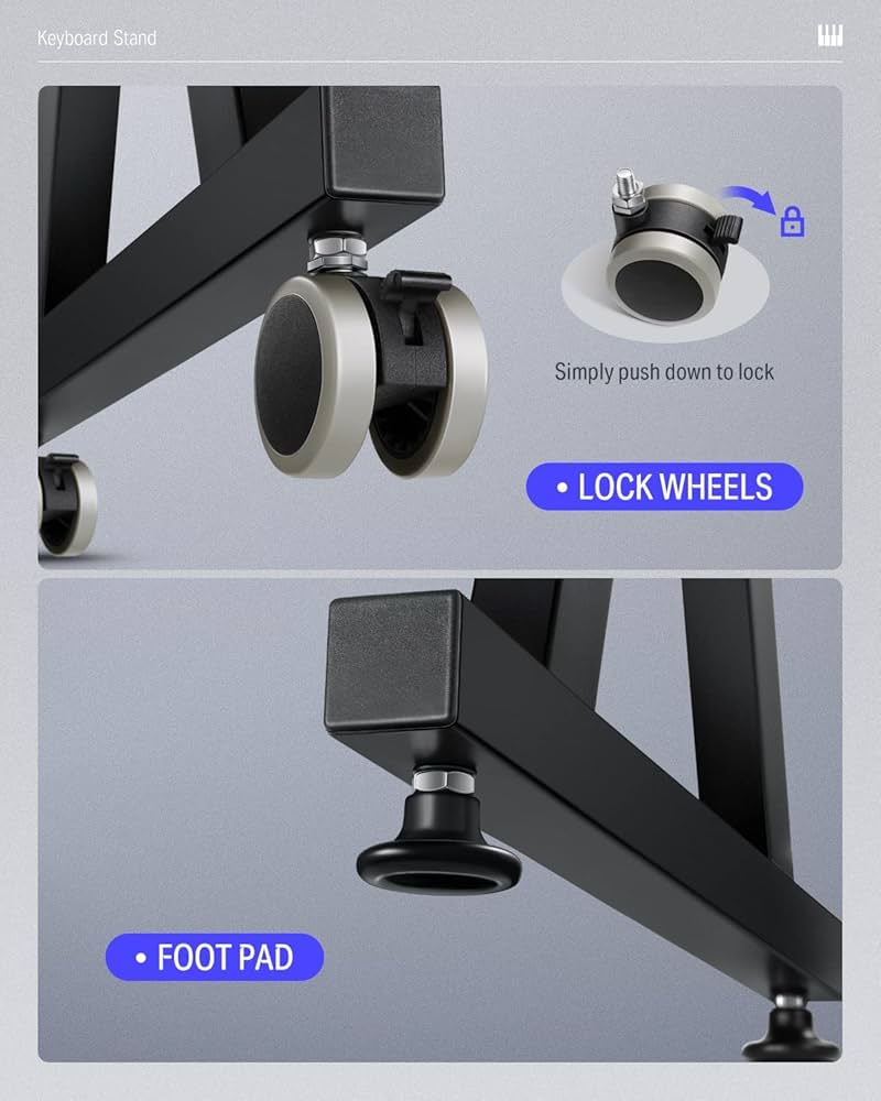 Amazon | Donner 電子キーボード ピアノ Z型 スタンド 高さ60-85cm調節