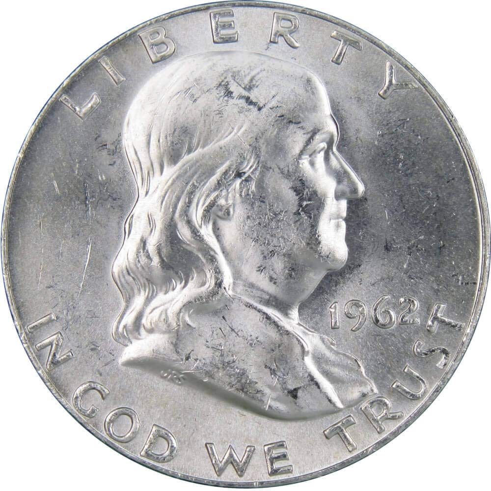 1962 D Franklin Half Dollar BU Uncirculated Mint State 90% Silver