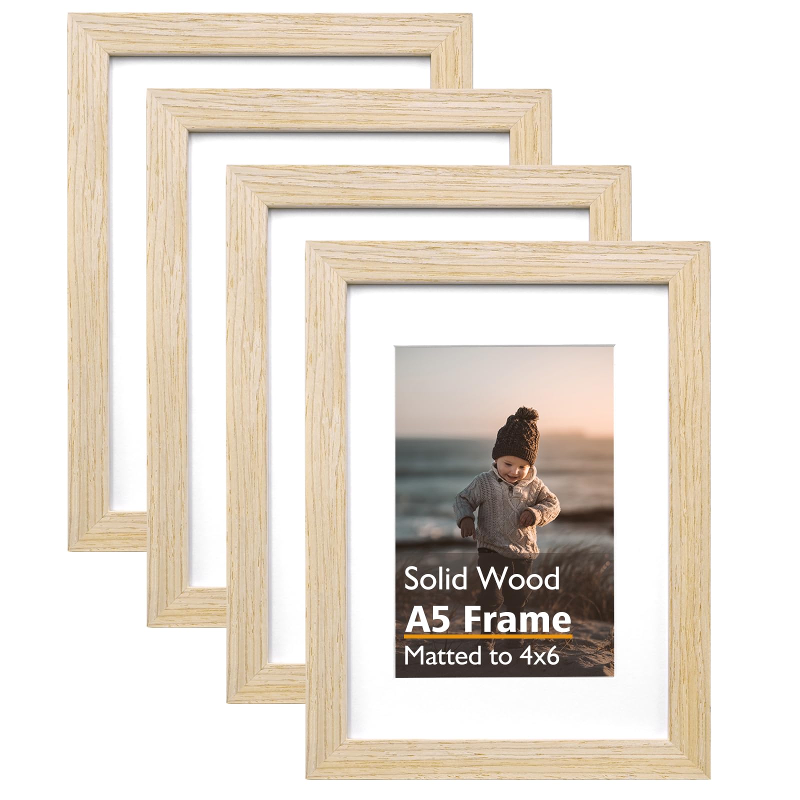 Amazon.co.jp: KINLINK A5 写真フレーム ナチュラル 無垢材フレーム