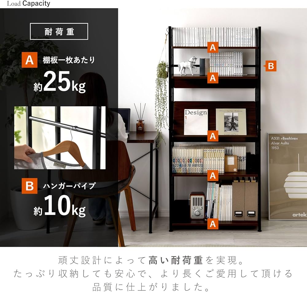 Amazon｜ワイエムワールド ラック 可動棚 5段 幅70 奥行35 高さ156