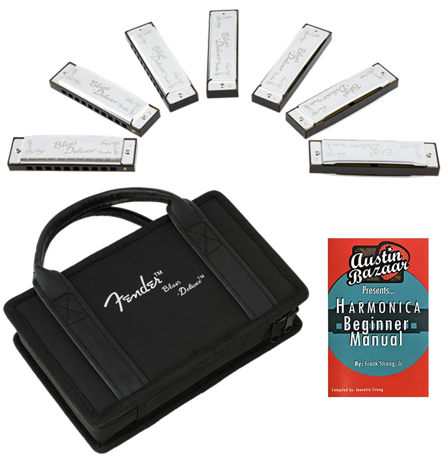 Amazon.com: Fender Blues Deluxe Harmonica Pack of 7 Bundle with
