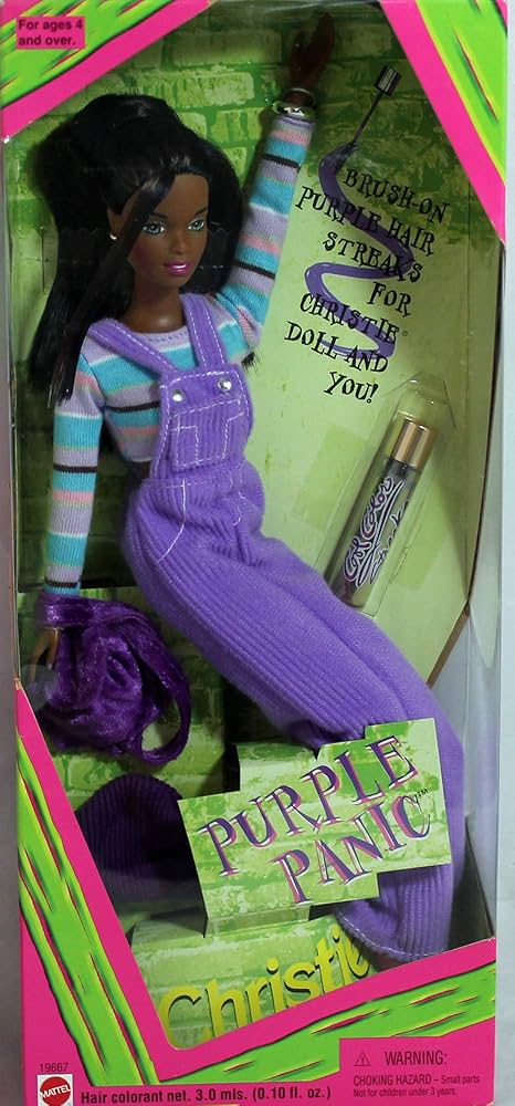 Amazon.com: Mattel 1997 Purple Panic Christie Barbie : Toys & Games