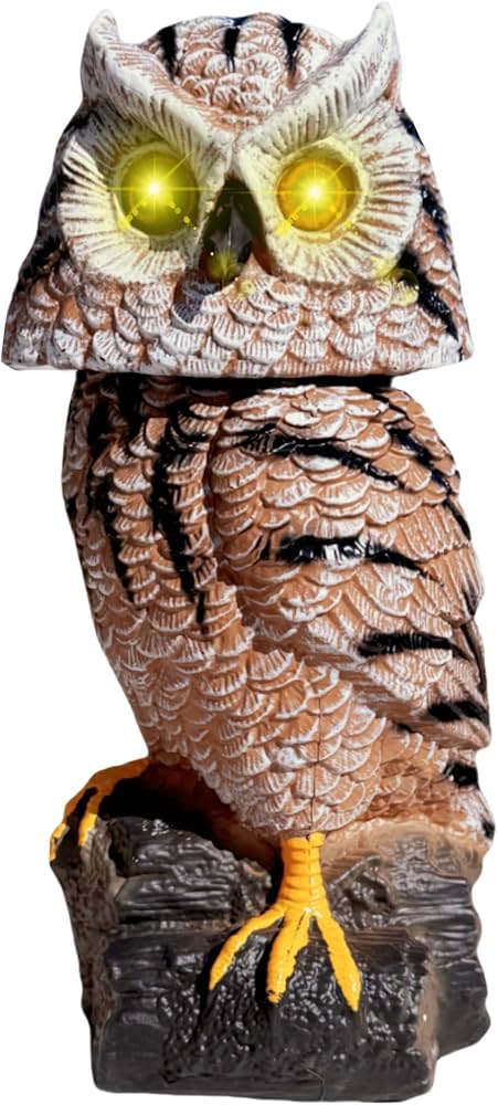 Amazon.com: Owlsome Solar Tiger Owl with Flashing Eyes, Rotating