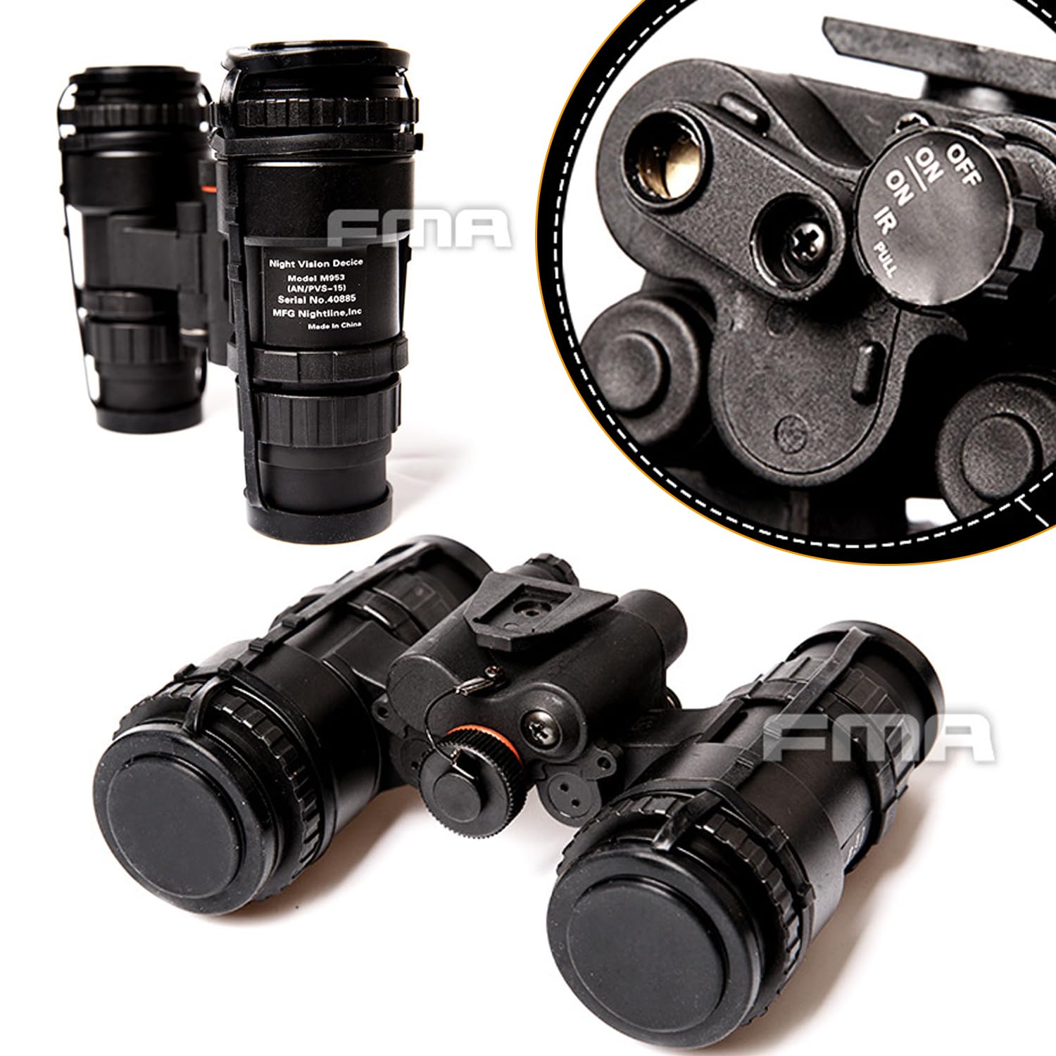 Amazon.co.jp: fma戦術的なan/pvs-15ヘルメット暗視野ゴーグルnvg