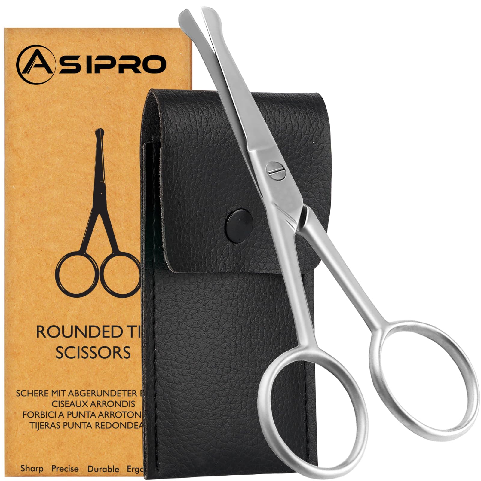 Amazon.com : ASIPRO Nose Hair Scissors for Men & Women with Pouch