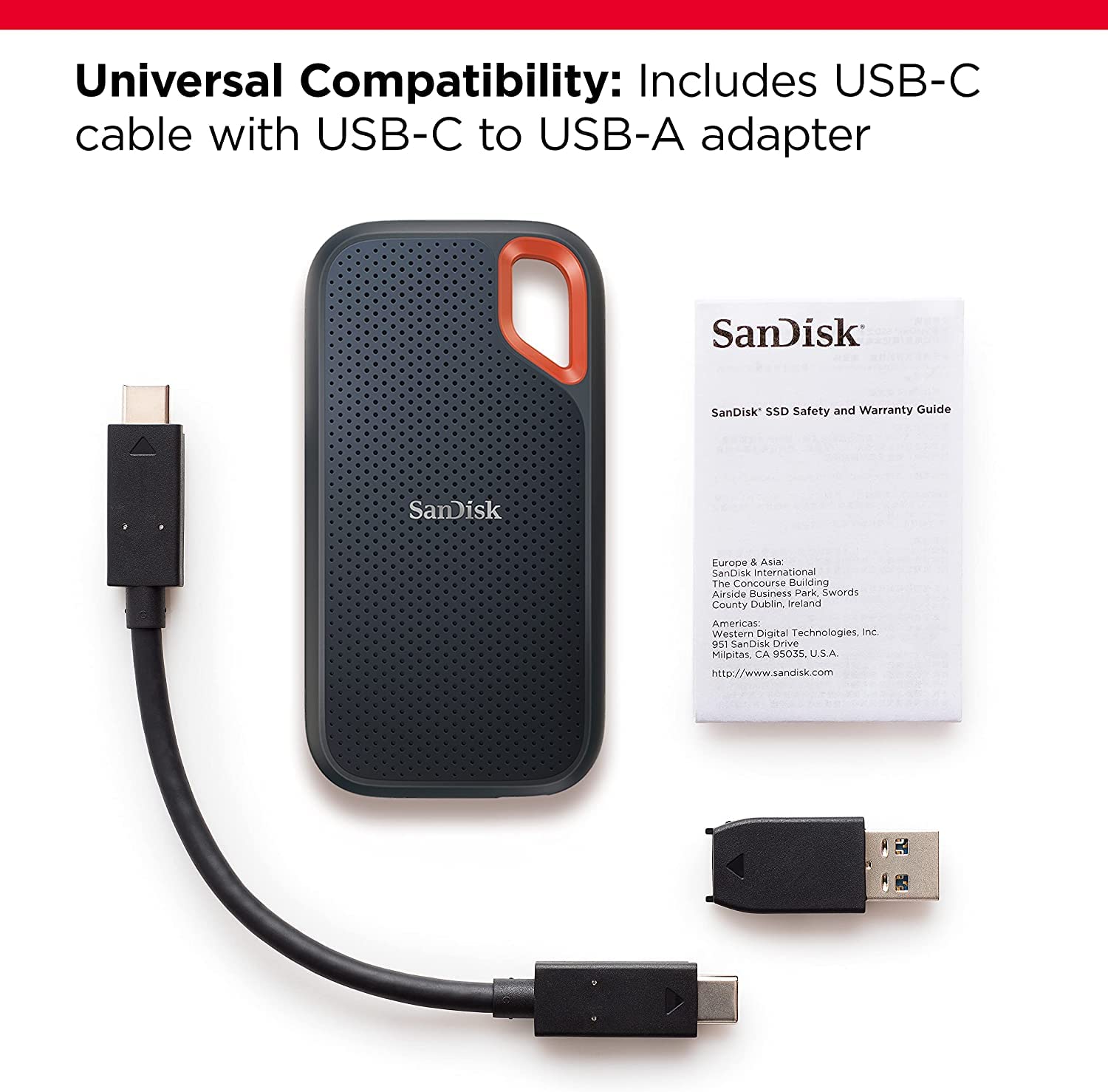 Amazon | SanDisk 500GB Extreme Portable SSD - Up to 1050MB/s - USB