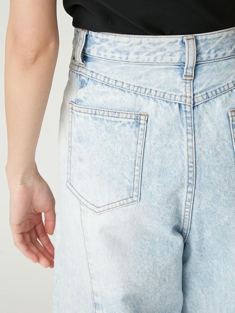 Amazon | [フレイ アイディー] アシメダブルウエストワイドデニム