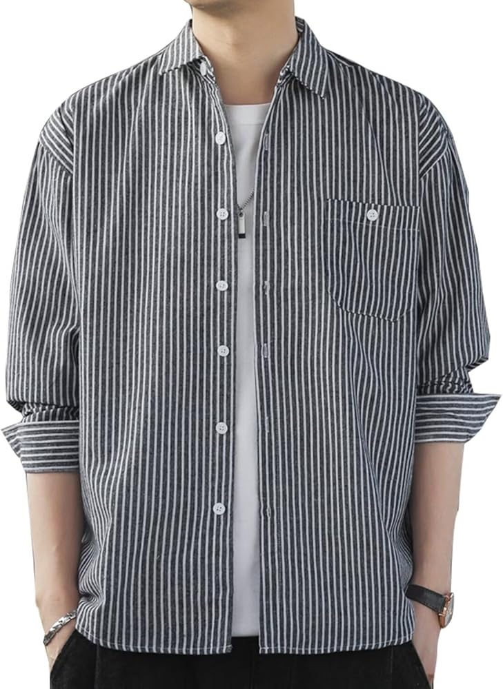 Amazon.co.jp: [Bligo] カジュアルシャツ メンズ 長袖 ゆったり