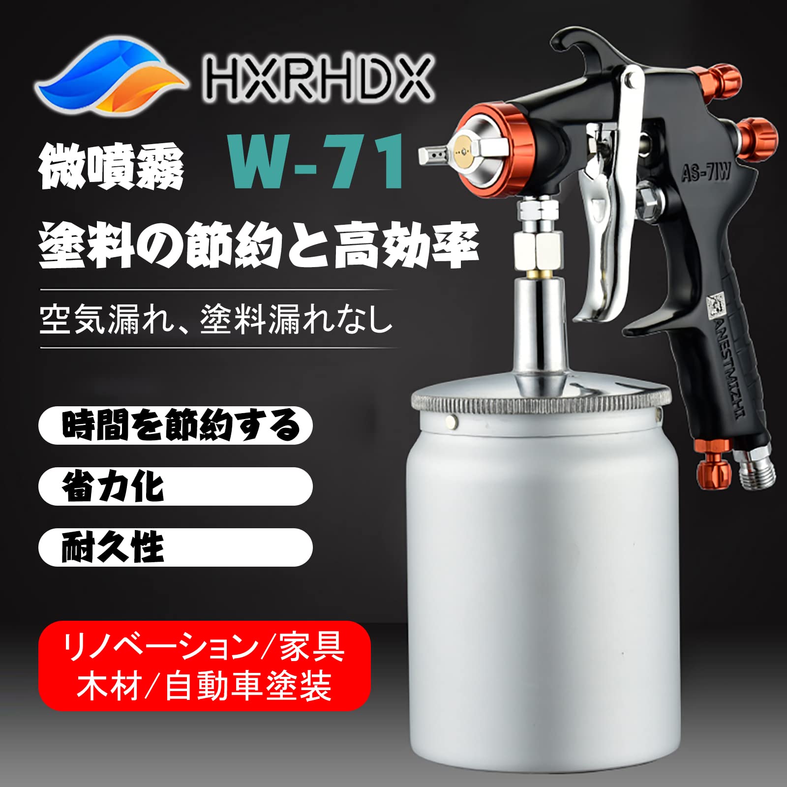 Amazon | ASQUAR エアー スプレーガン ペイント スプレーガン W-71