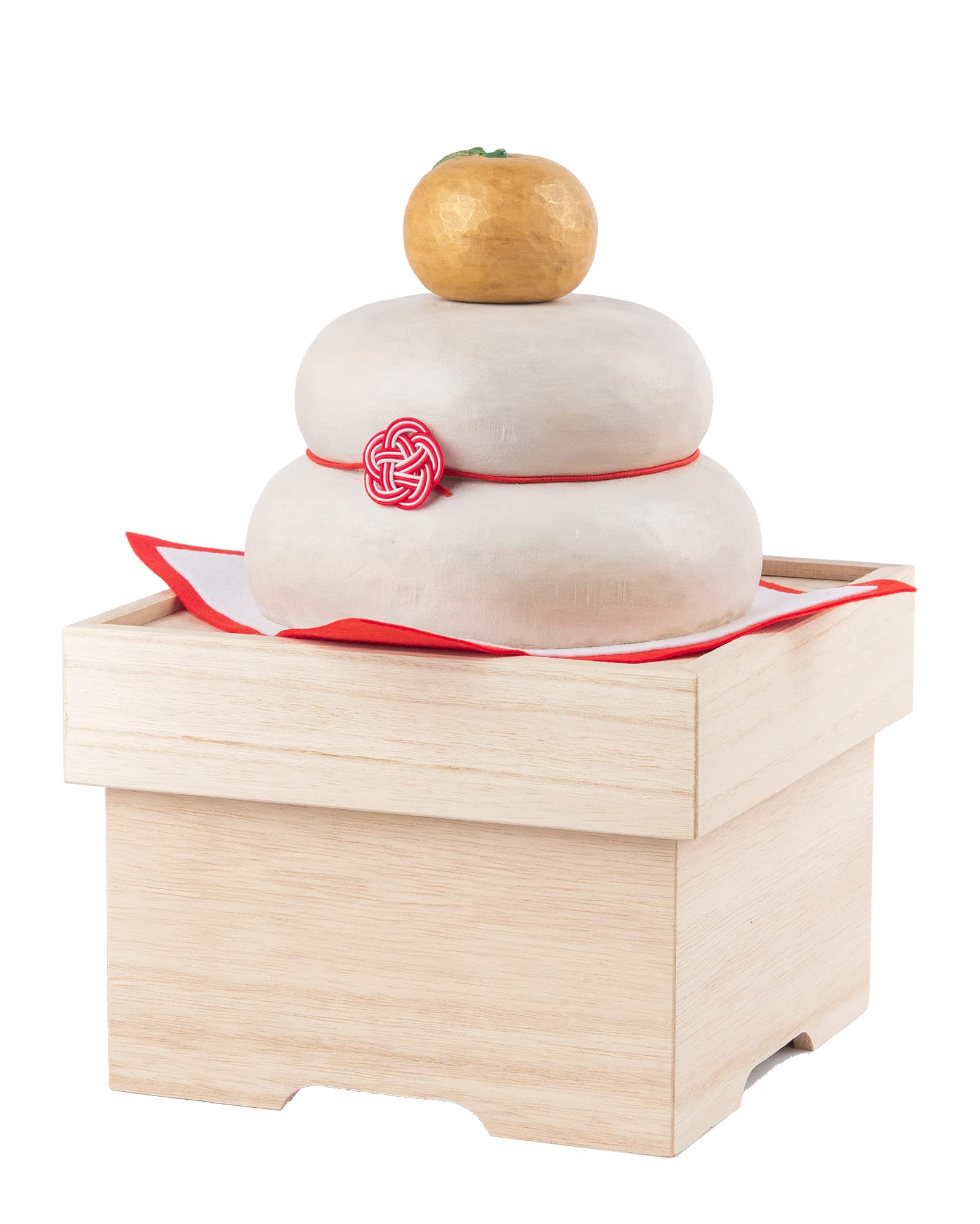 Amazon | 《宝来宝来神社御祈祷》金運祈願の永世木彫り鏡餅 【大サイズ