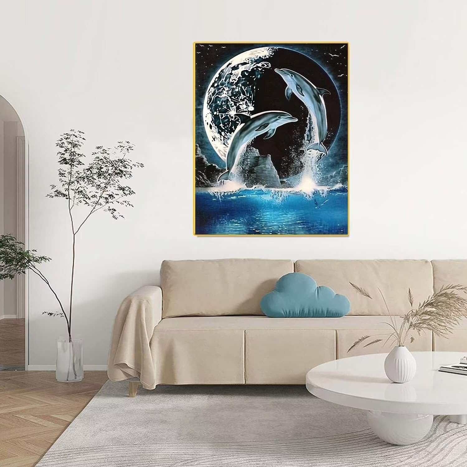 Amazon | paint by numbers イルカ 数字油絵 塗り絵 手塗り DIY絵