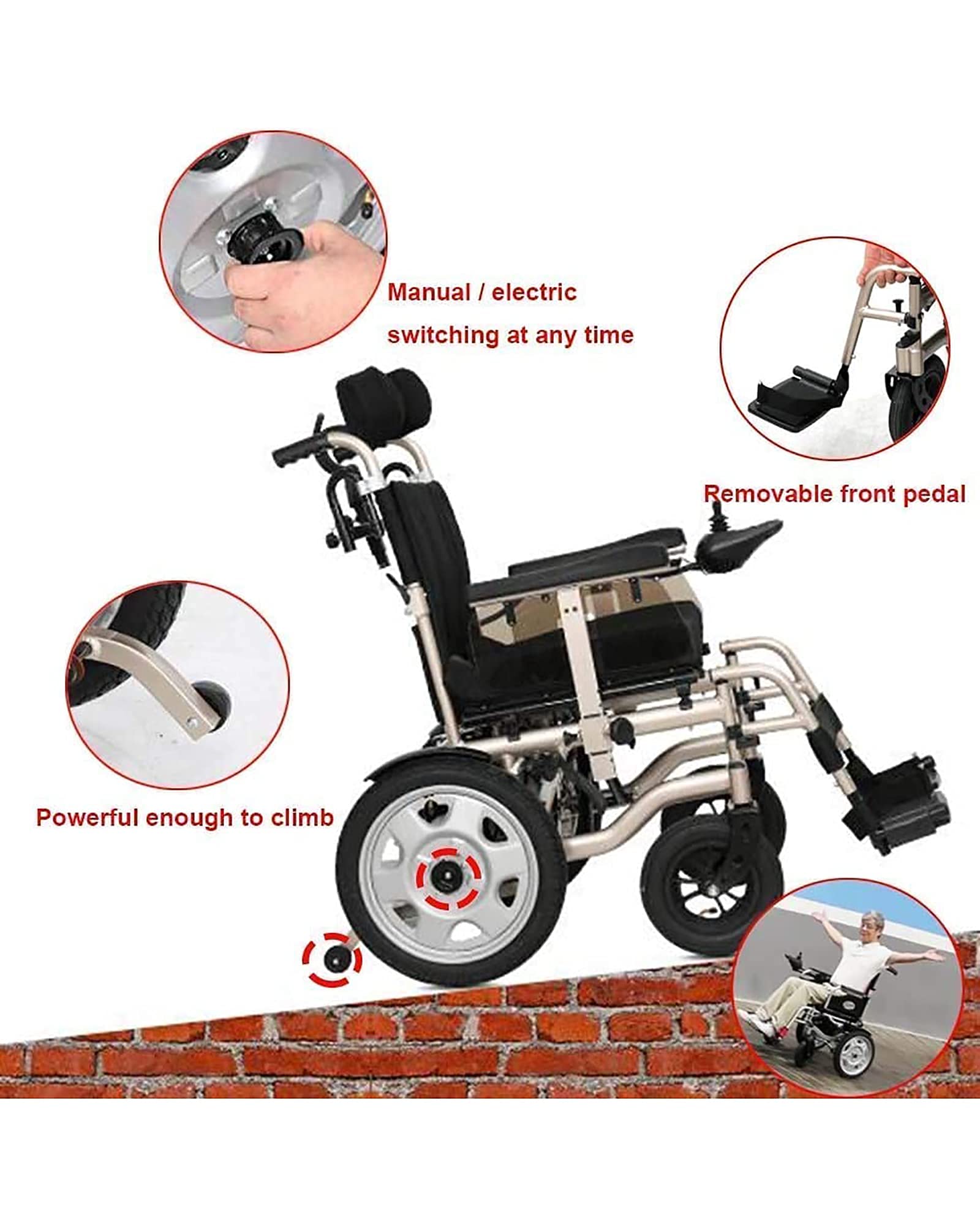 Amazon | 高級電動車椅子全自動折りたたみモビリティパワーチェア