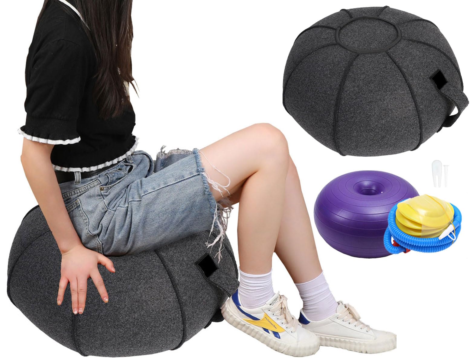 Amazon｜バランスボール ドーナツ型 ドーナツ 椅子 小さい 子供 収納