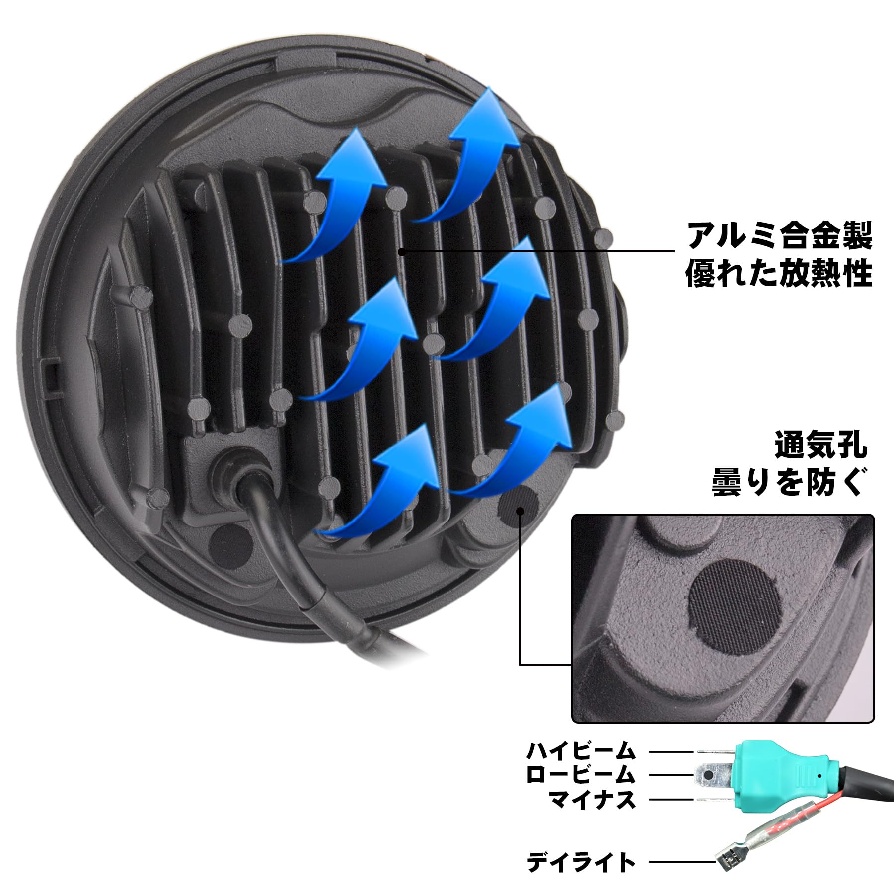 Amazon | MOVOTOR スポーツスター ヘッドライト DRL付き Hi/Lo切り替え