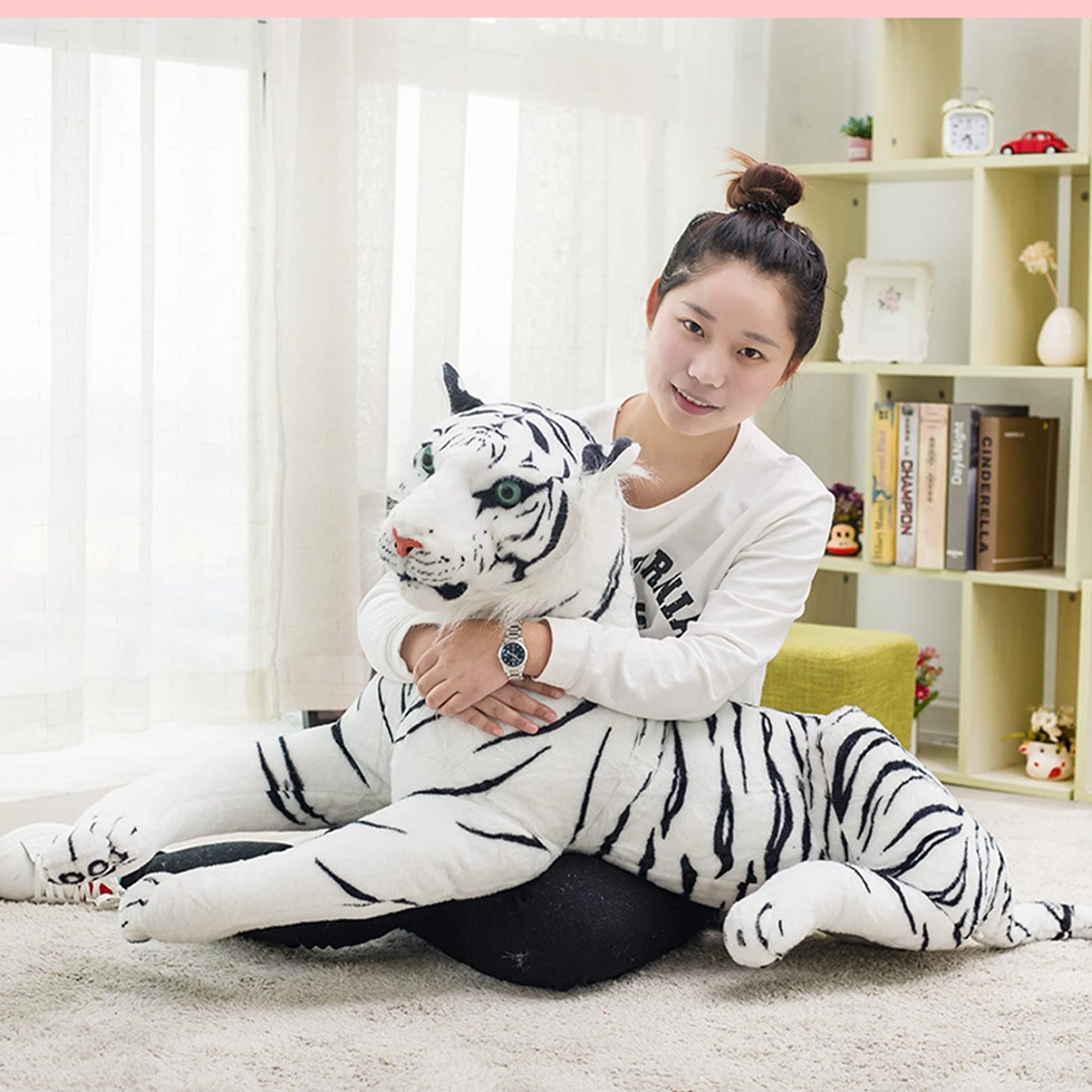 Amazon｜ぬいぐるみ 特大 可愛い ホワイト タイガー 40cm 抱き枕 人形