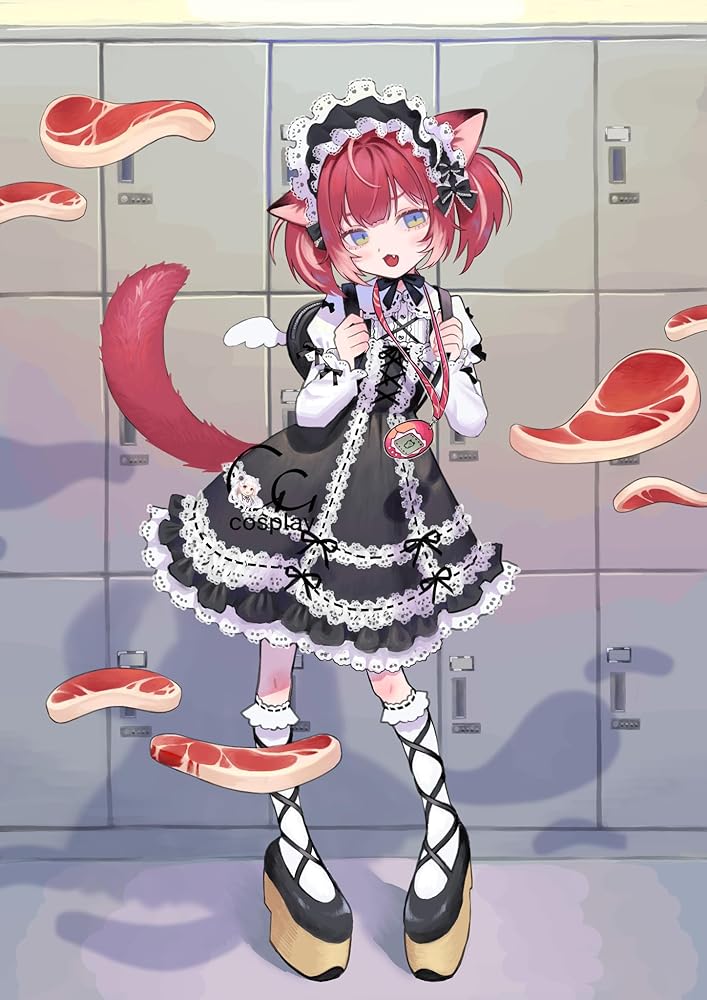 Amazon.co.jp: GGcosplay VTuber 赤見かるび メイド服 コスプレ衣装