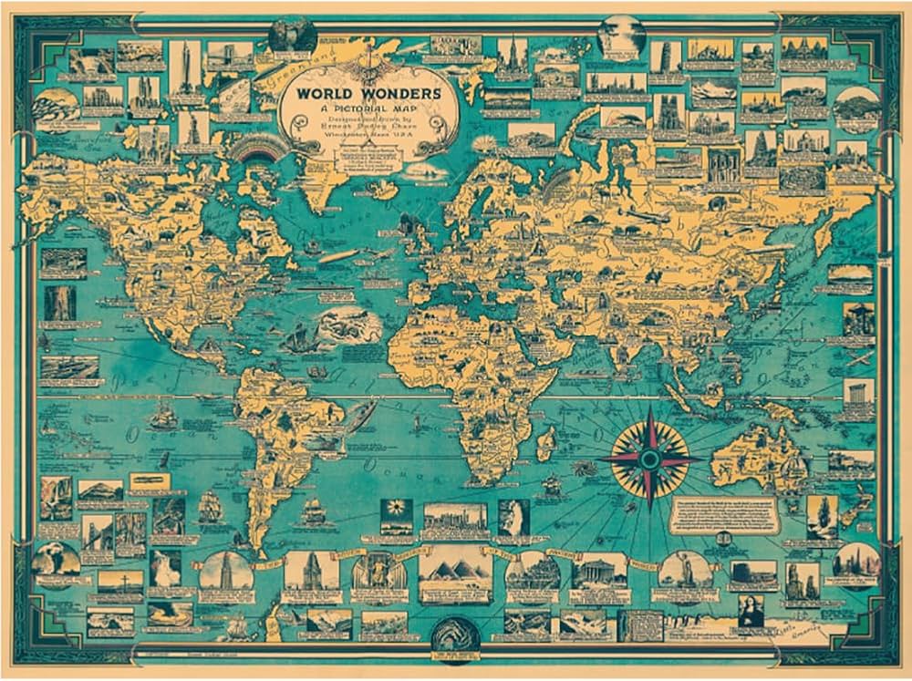 Amazon | FLOATING WOOD 世界地図ポスター 英語表記 イギリス中心