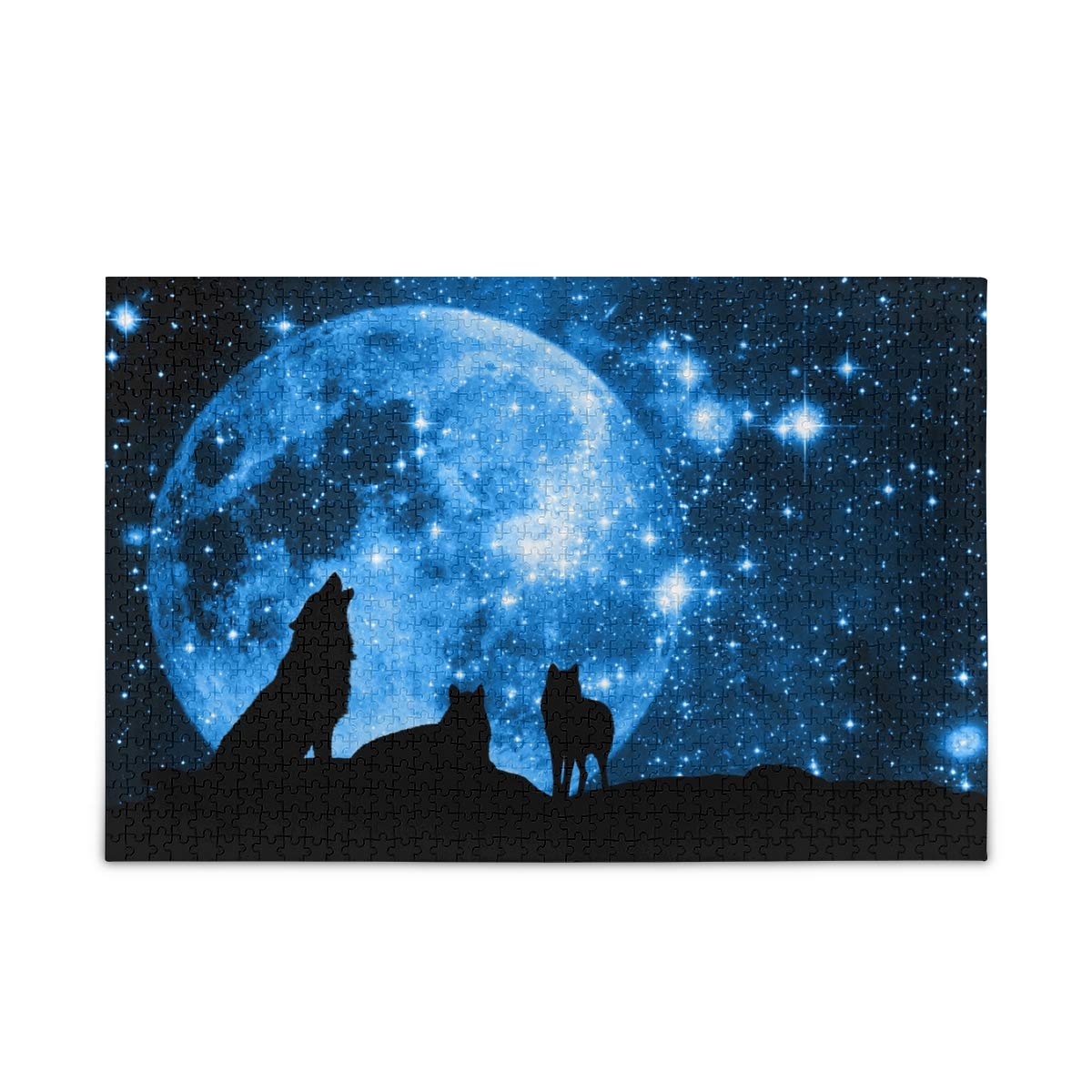 Amazon.co.jp: MAKIKU 1000ピース ジグソーパズル オオカミ 月 夜空