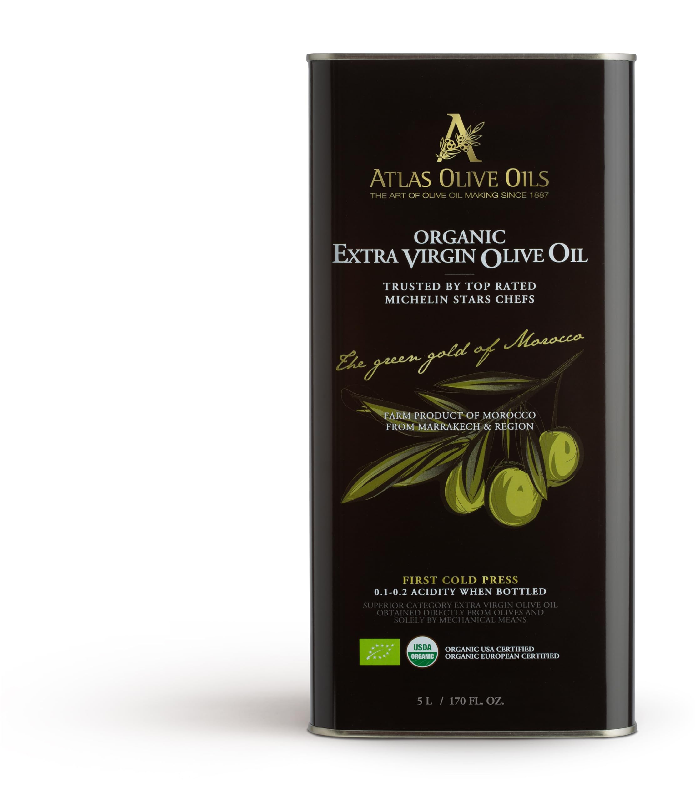 Amazon.com : A ATLAS OLIVE OILS Bulk Organic Cold Pressed Moroccan
