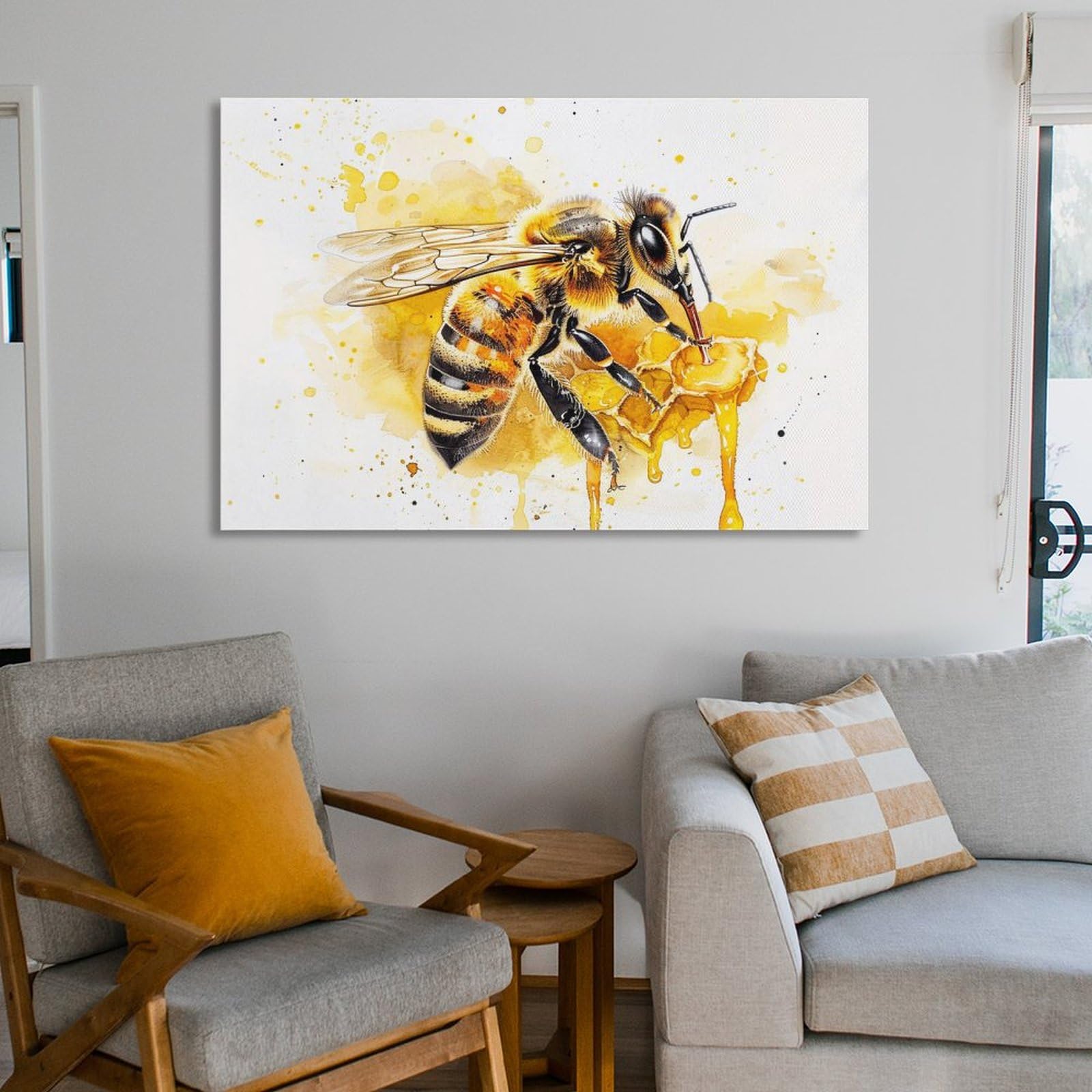 Amazon.co.jp: 絵画 蜂蜜の上に蜂 アートパネル ポスター 超リアルな