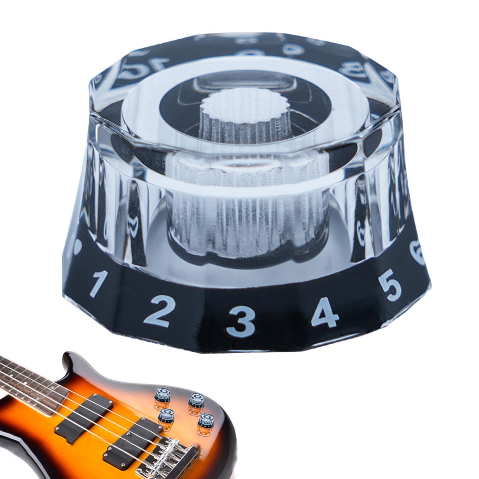 Amazon | ギターボリュームノブ | クリア、エレキギターパーツ付き