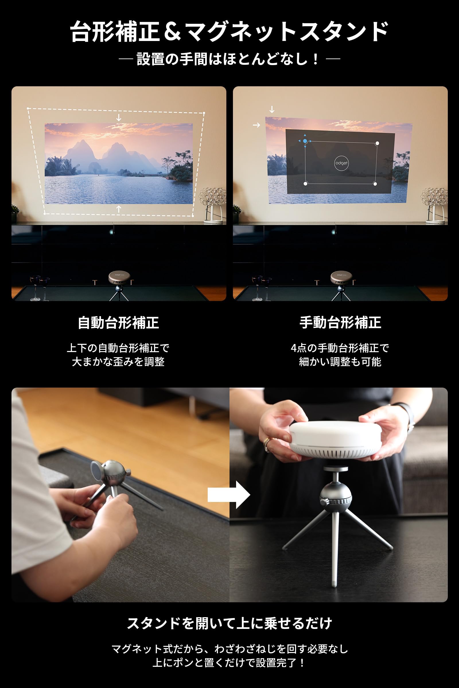 Amazon.co.jp: Adget Pocket Projector モバイルプロジェクター 小型