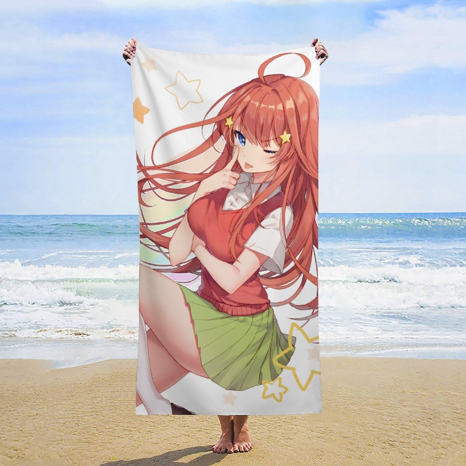 Amazon｜バスタオル 中野五月 五等分の花嫁 大判 160*80cm 吸水 速乾