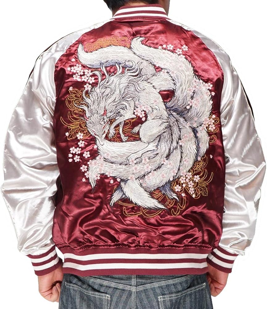 Amazon | [朧 OBORO] 朧 おぼろ 和柄 スカジャン メンズ 華鳥風月 九尾