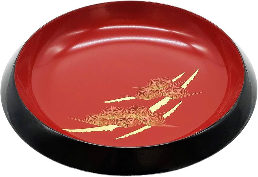 Amazon.co.jp: 輪島塗 菓子鉢 7寸 黒内朱 雅松沈金 WA5-8 : ホーム