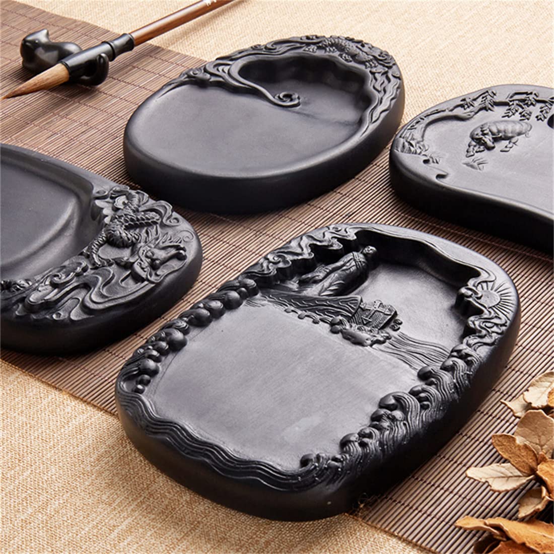 Amazon | TAKEY 硯 すずり 硯石 澄泥硯 中国四大名硯の一つ 墨池 天然