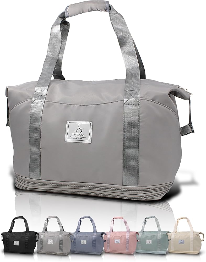 Amazon | hichago ボストンバッグ 【サイズが2段階広がる】 旅行バッグ