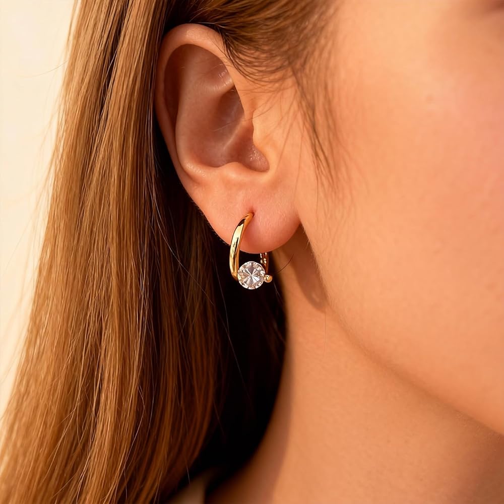 Amazon.com: 2 Pairs Lymphatic Earrings for Women Gold Rhinestone