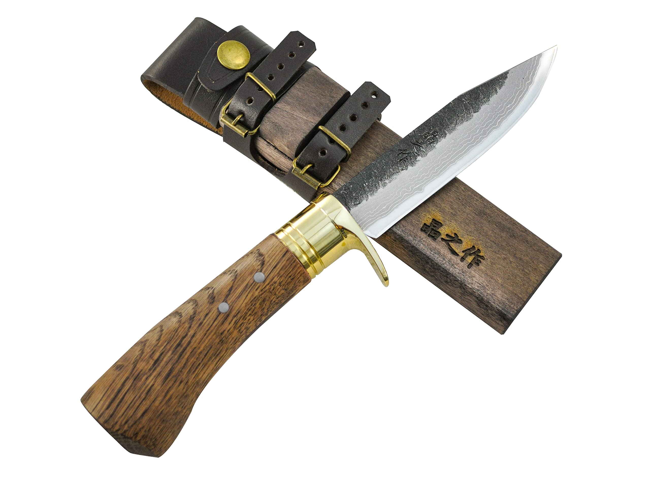 晶之作 青入 墨流し ダマスカス サバイバル ナイフ 剣鉈 アウトドア