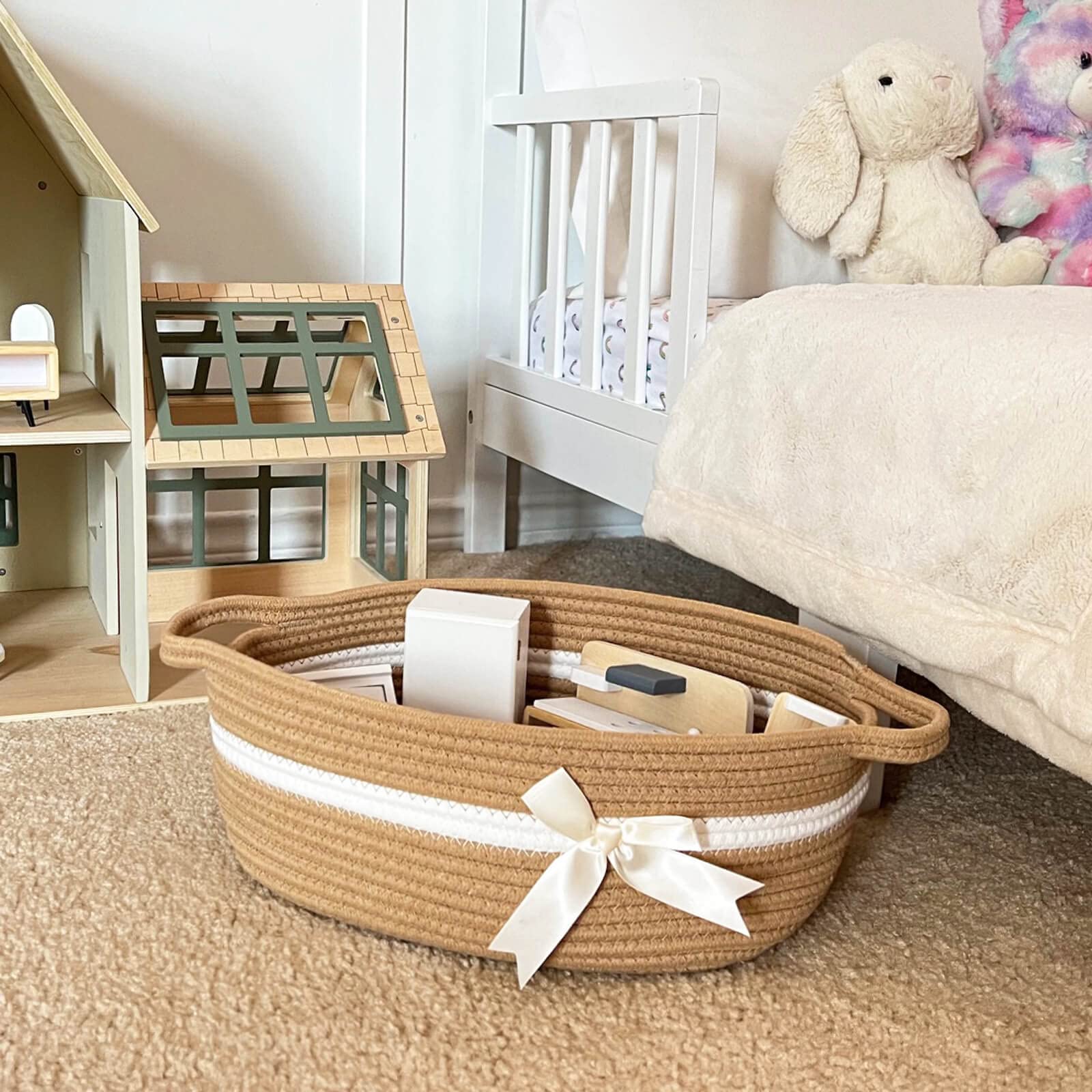 Amazon.com: CHICVITA Small Woven Rope Gift Basket, Baby Nursery