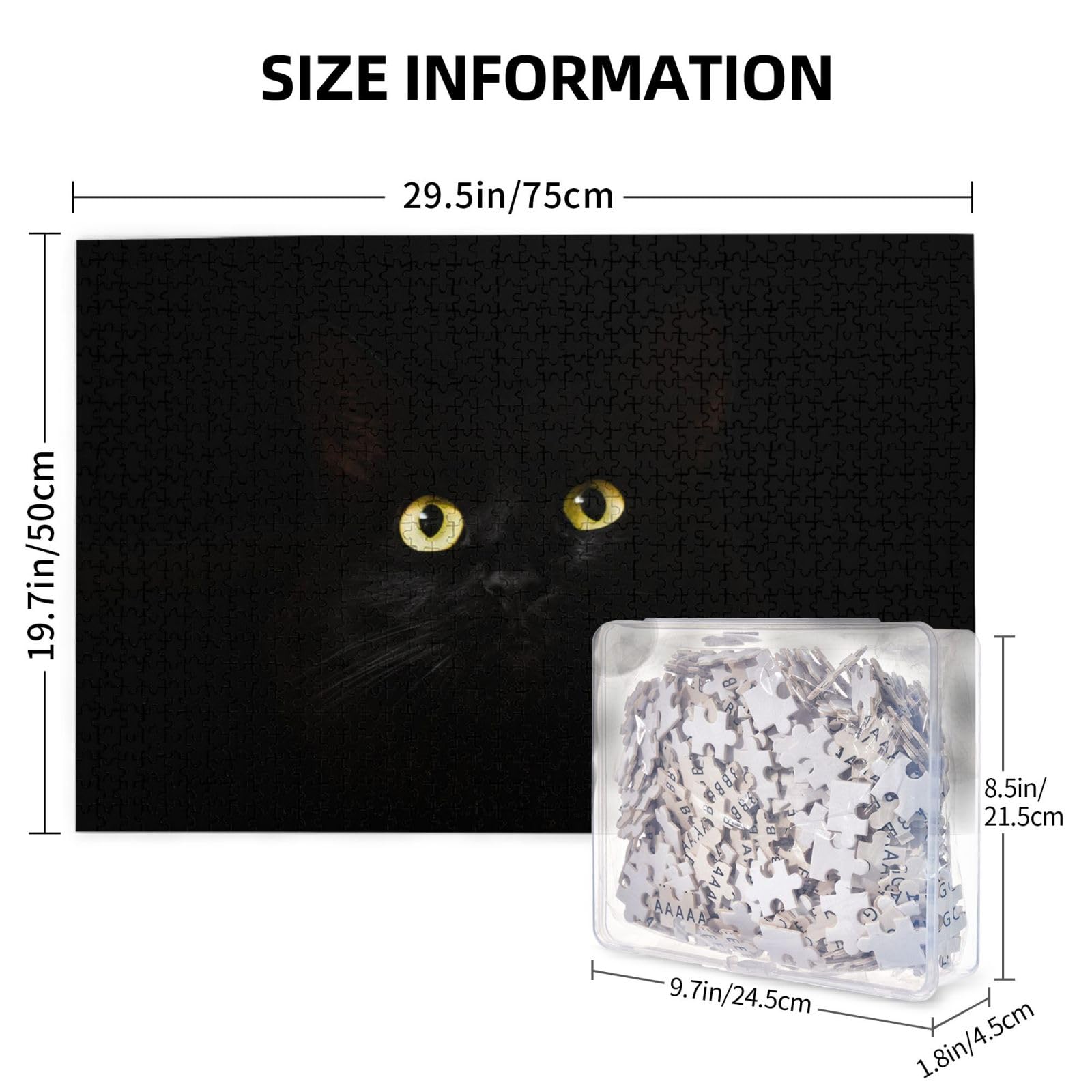 Amazon.co.jp: パズル おしゃれ かわいい 黒猫 猫柄 木製 1000ピース